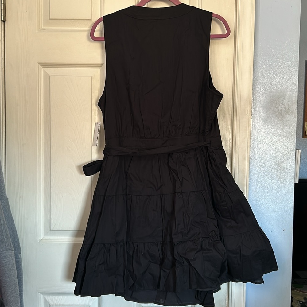 NWT Nine West mineral black tiered wrap dress - Picture 4 of 7